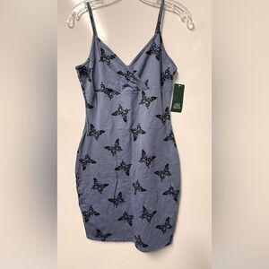 NWT Wild Fable violet knit Dress with Black Butterfly Print